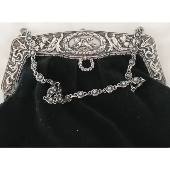 Bag Victorian with Cherubs Gorham Sterling Whimsy Old Money Boho Chic Wedding - Picture 7 of 7